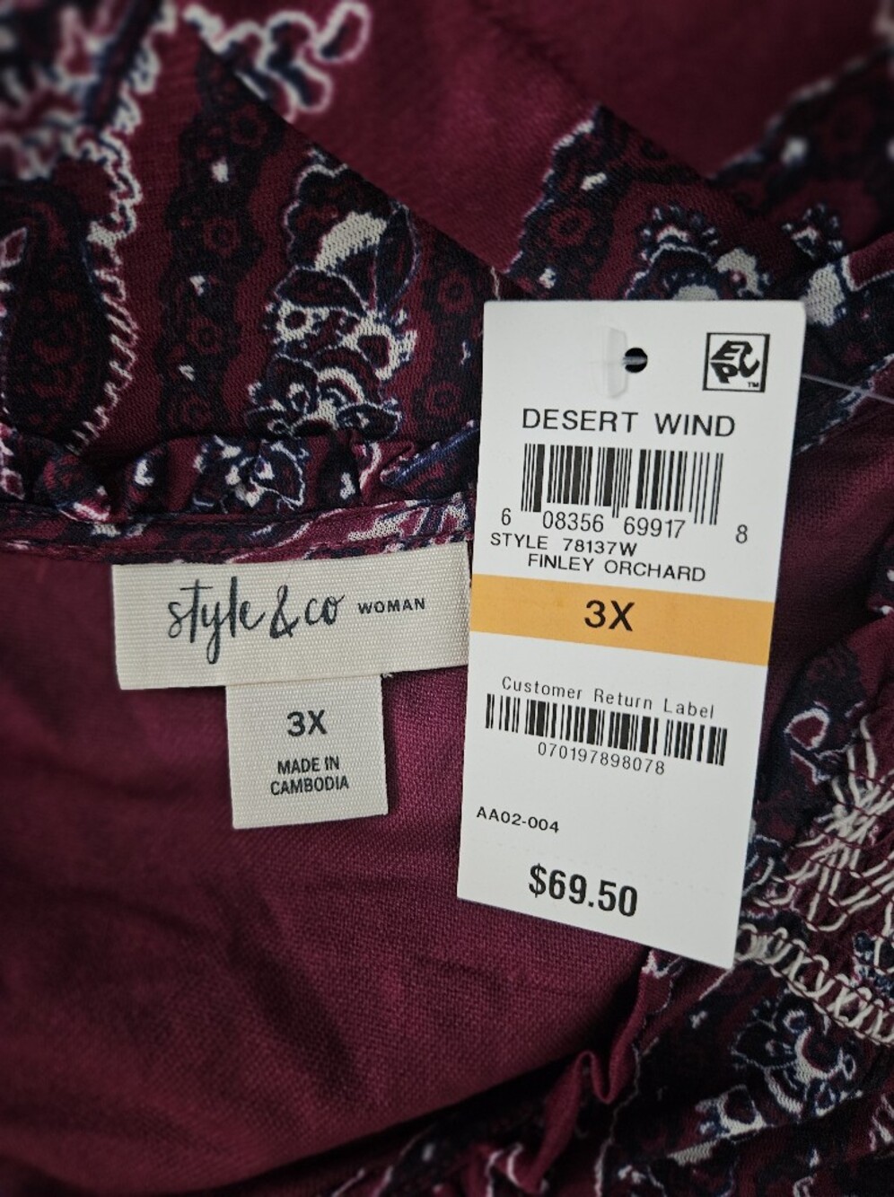 NWT! Style And Co Boho Dress 3X - Picture 5 of 5